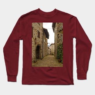 Street in Poffabro, North East Italy Long Sleeve T-Shirt